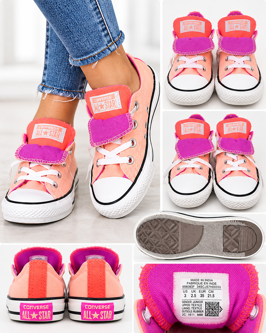 Converse All Star Coral & Pink Low-Top Sneakers – Youth Size 3