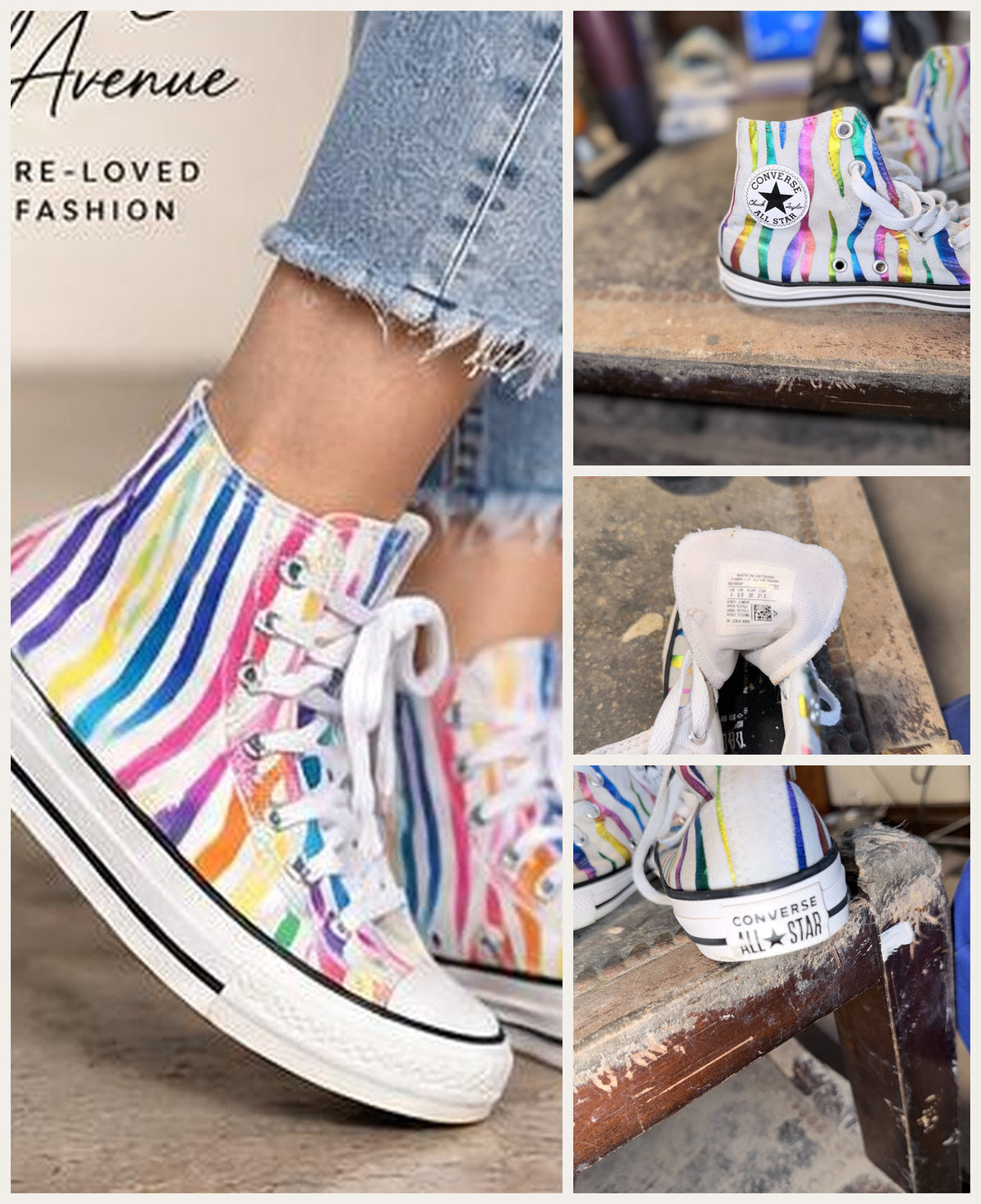 Converse Chuck Taylor All Star Rainbow Metallic High-Tops – Junior Size 3